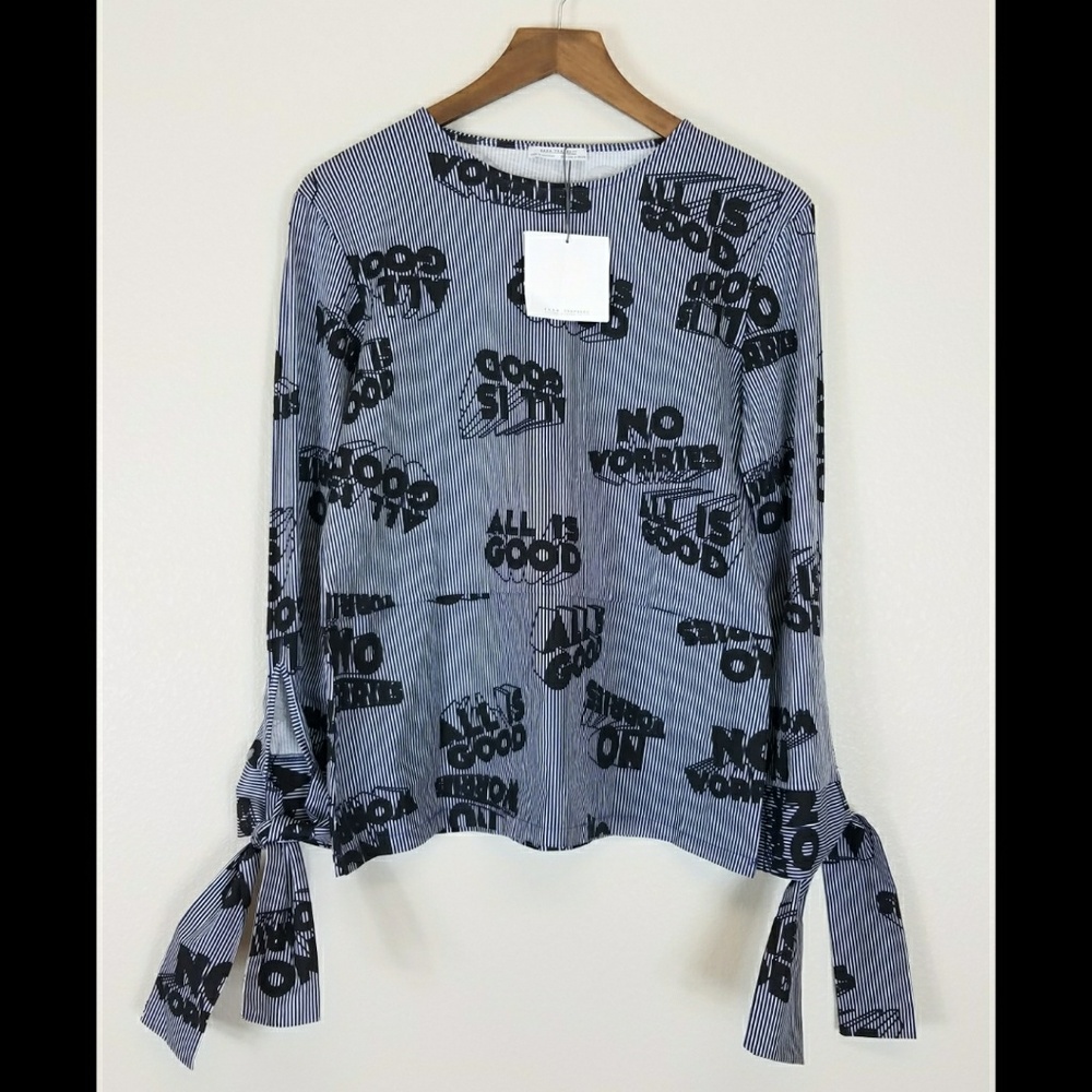 NWT Zara tie Sleeve top